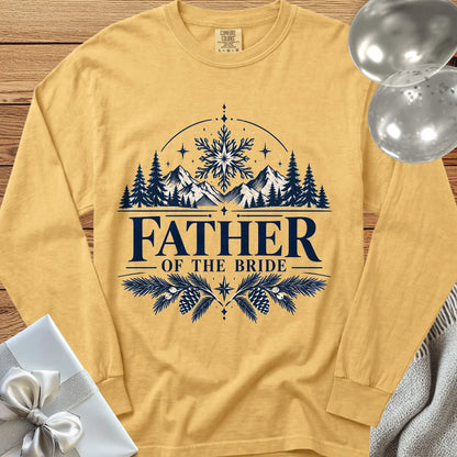 Father of the Bride - Premium Winter Peaks Wedding Long Sleeve T-Shirt - Mustard
