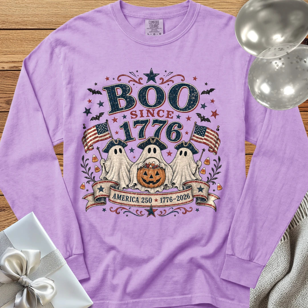 Boo Since 1776 - Premium Halloween America 250 Long Sleeve T-Shirt - Orchid