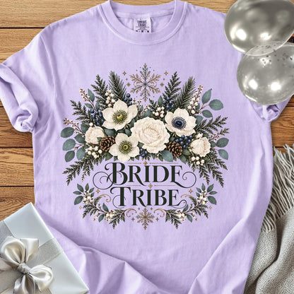 Bride Tribe - Premium Winter Bouquet Wedding T-Shirt - Orchid