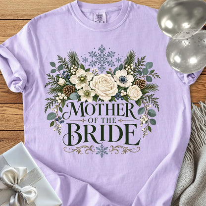 Mother of the Bride - Premium Winter Bouquet Wedding T-Shirt - Orchid