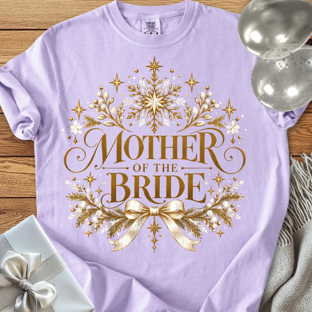 Mother of the Bride - Premium Winter Sparkle Wedding T-Shirt - Orchid