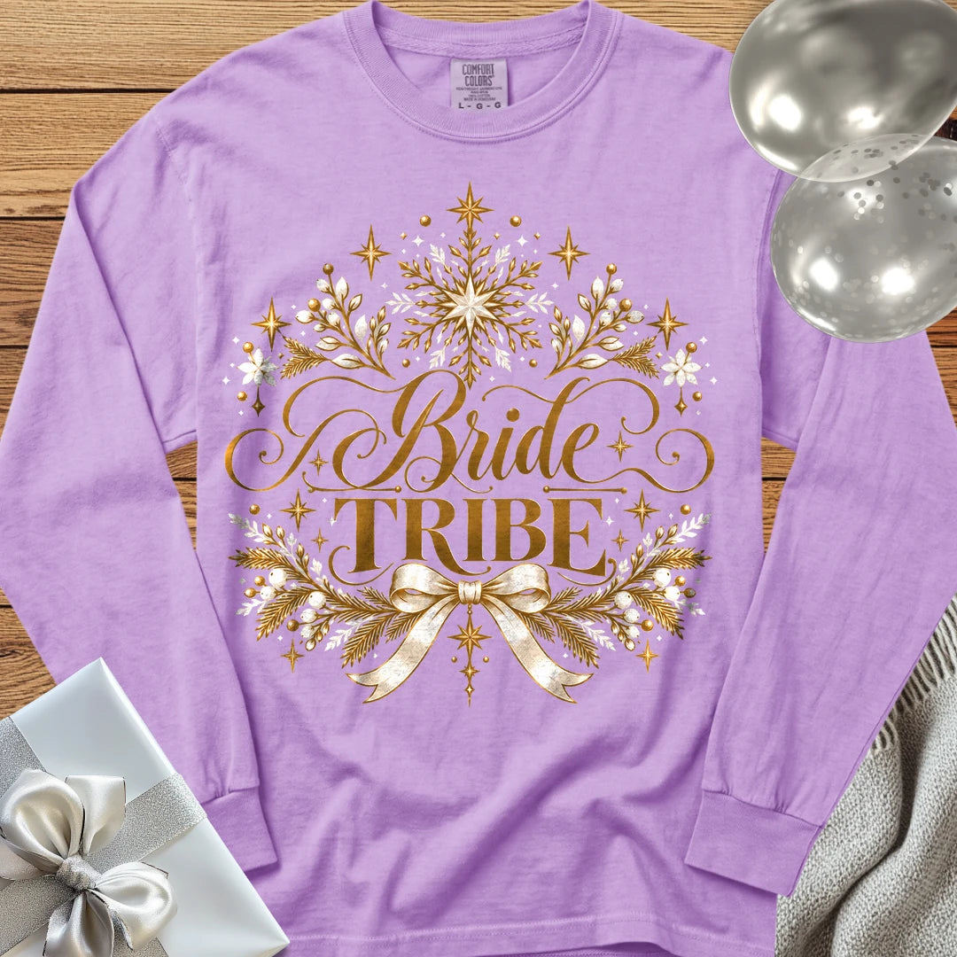 Bride Tribe - Premium Winter Sparkle Wedding Long Sleeve T-Shirt - Orchid