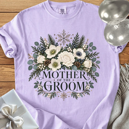 Mother of the Groom - Premium Winter Bouquet Wedding T-Shirt - Orchid