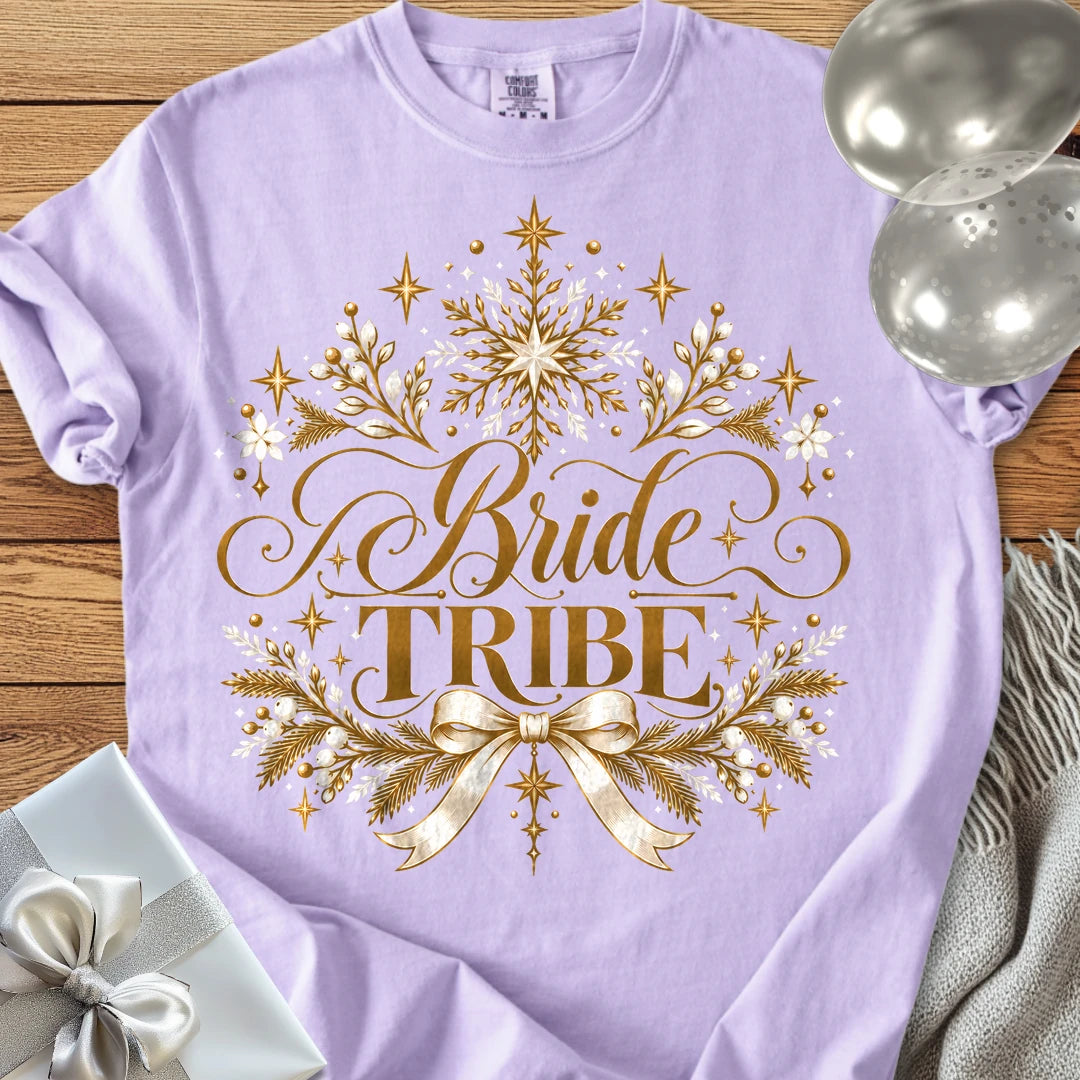 Bride Tribe - Premium Winter Sparkle Wedding T-Shirt - Orchid
