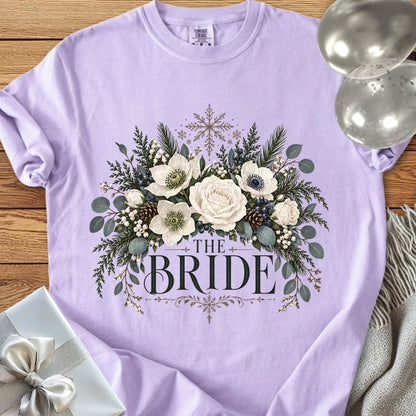 Bride - Premium Winter Bouquet Wedding T-Shirt - Orchid