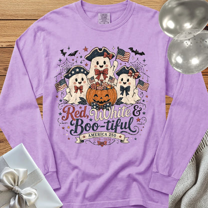 Red, White & Boo-tiful - Premium America 250 Halloween Long Sleeve T-Shirt - Orchid
