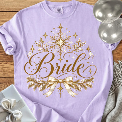 Bride - Premium Winter Sparkle Wedding T-Shirt - Orchid