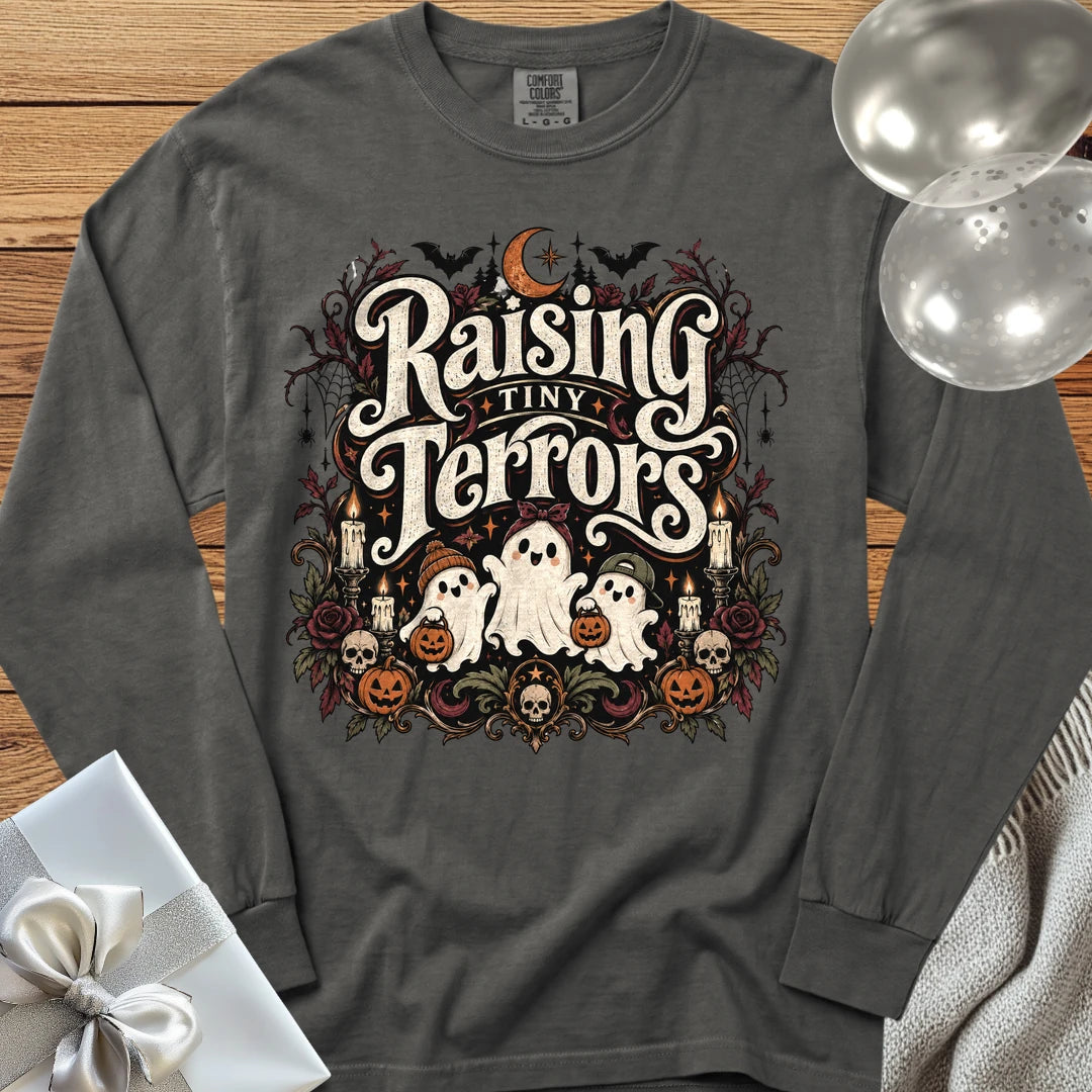 Raising Tiny Terrors - Premium Halloween Long Sleeve T-Shirt - Pepper