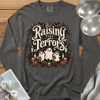 Raising Tiny Terrors - Premium Halloween Long Sleeve T-Shirt - Pepper