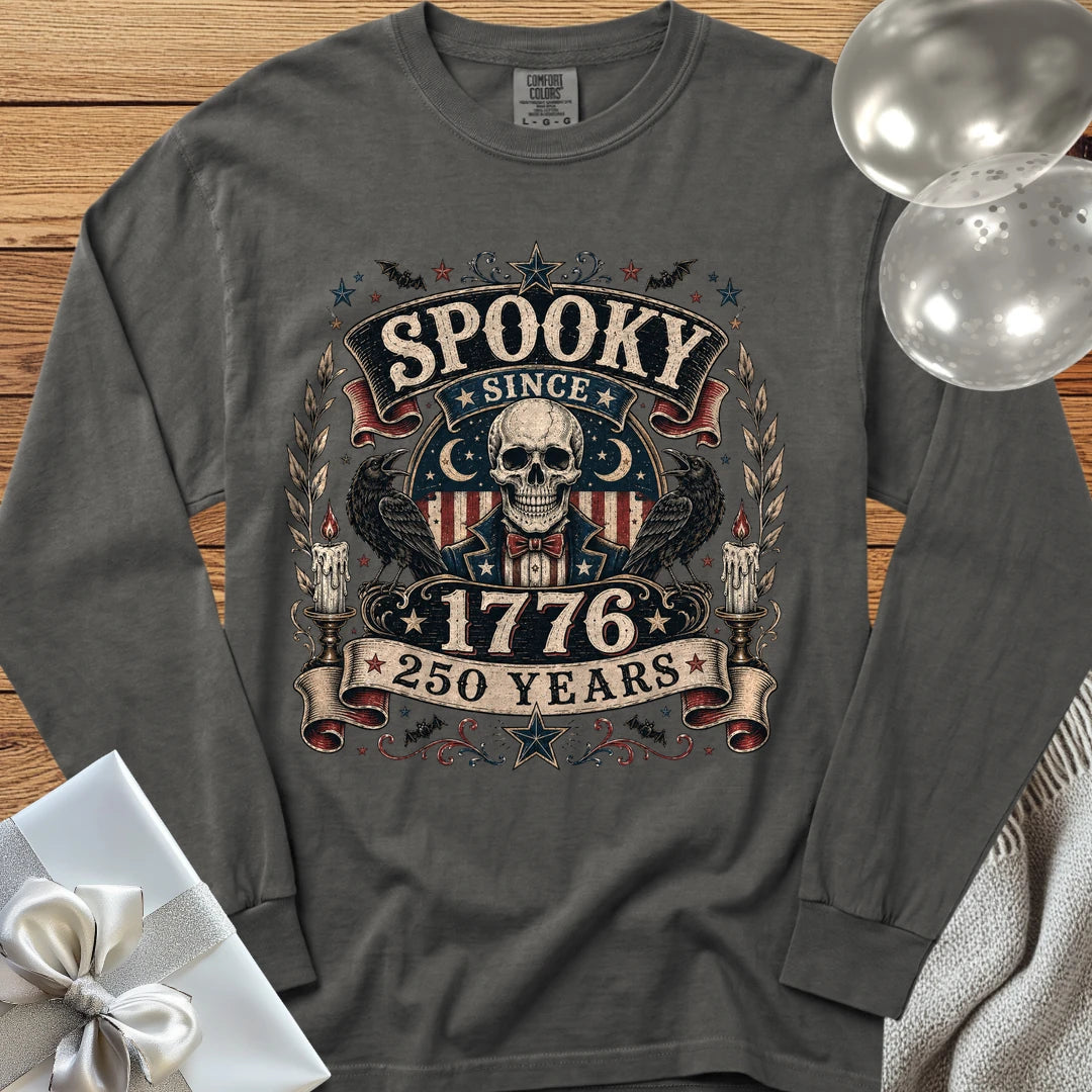 Spooky Since 1776 - Premium Halloween America 250 Long Sleeve T-Shirt - Pepper