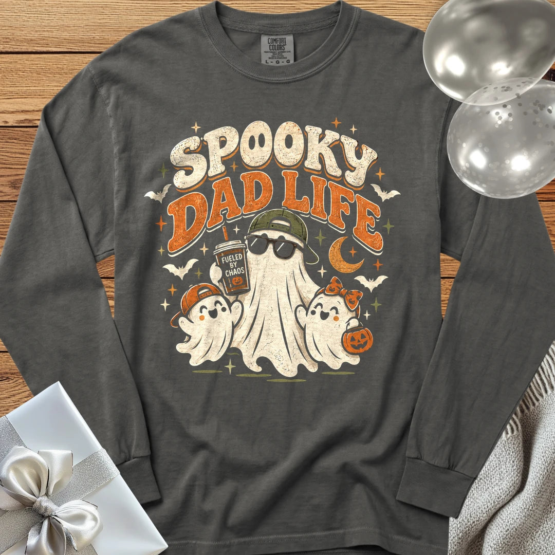 Spooky Dad Life - Premium Halloween Parenting Long Sleeve T-Shirt - Pepper