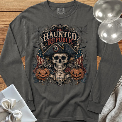 Haunted Republic - Premium America 250 Halloween Long Sleeve T-Shirt - Pepper