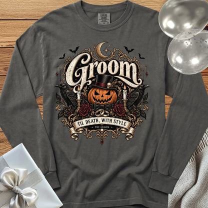 Groom - Premium Halloween Wedding Long Sleeve T-Shirt - Pepper