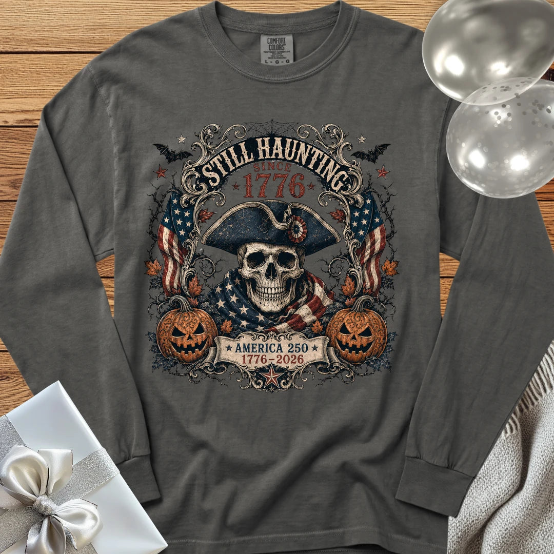 Still Haunting Since 1776 - Premium Halloween America 250 Long Sleeve T-Shirt - Pepper