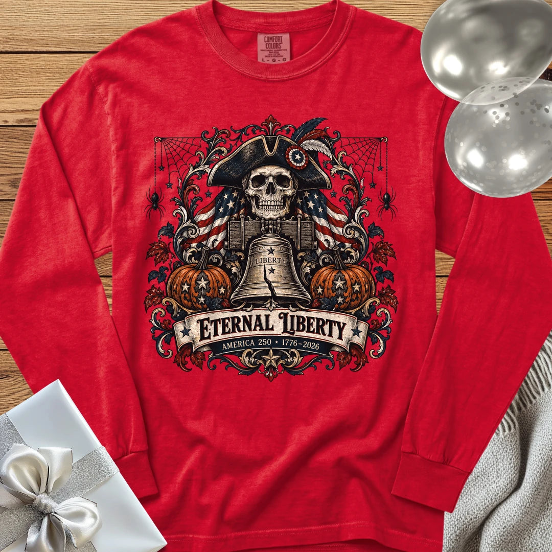 Eternal Liberty - Premium America 250 Halloween Long Sleeve T-Shirt - Red