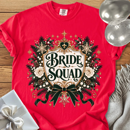 Bride Squad - Premium Winter Heirloom Wedding T-Shirt - Red