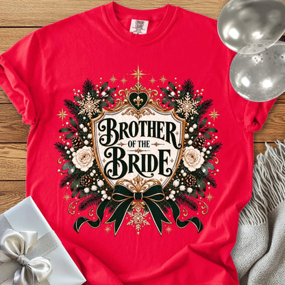 Brother of the Bride - Premium Winter Heirloom Wedding T-Shirt - Red