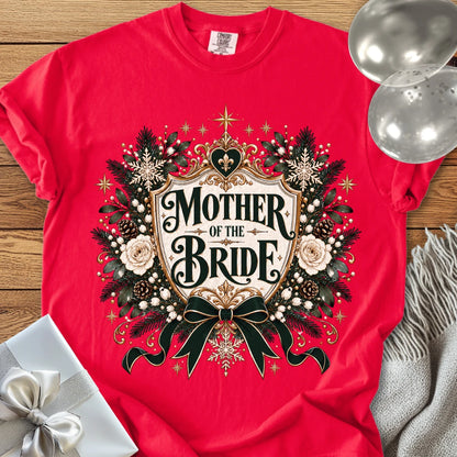 Mother of the Bride - Premium Winter Heirloom Wedding T-Shirt - Red