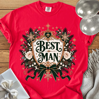 Best Man - Premium Winter Heirloom Wedding T-Shirt - Red