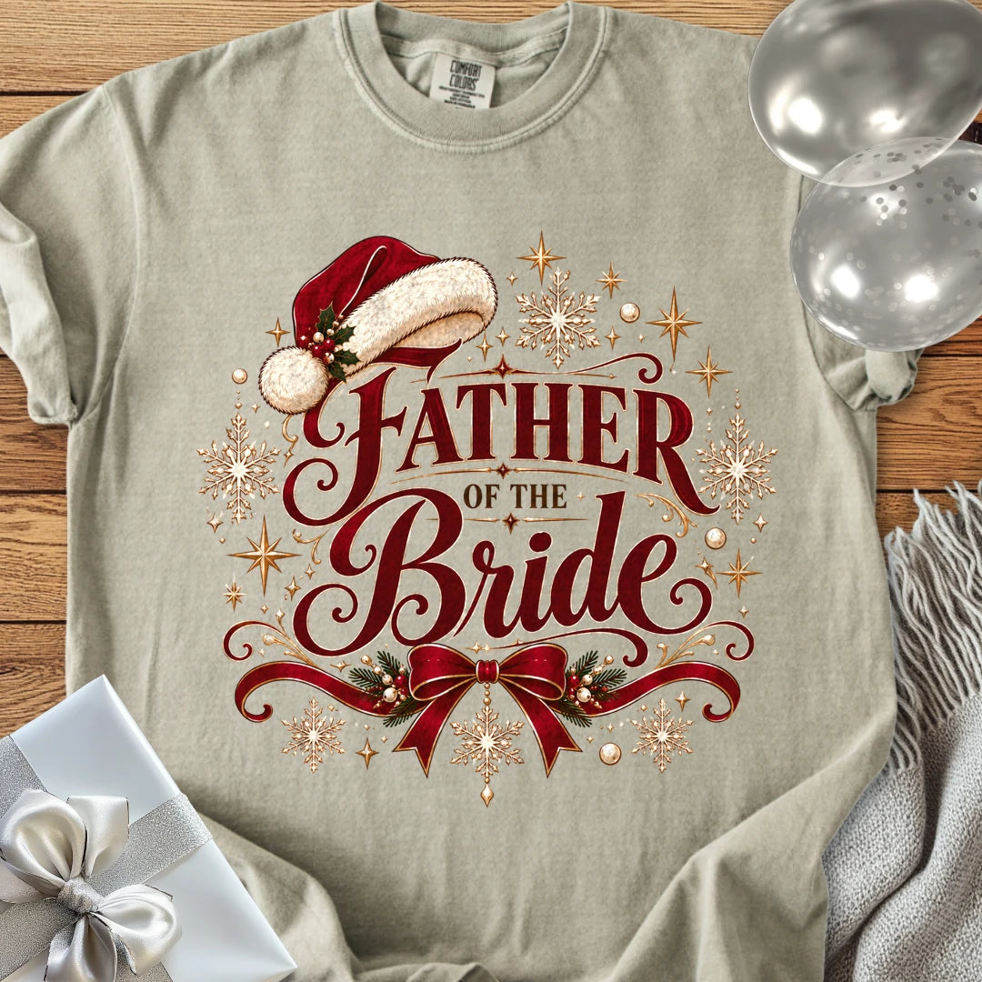 Father of the Bride - Premium Christmas Wedding T-Shirt - Sandstone
