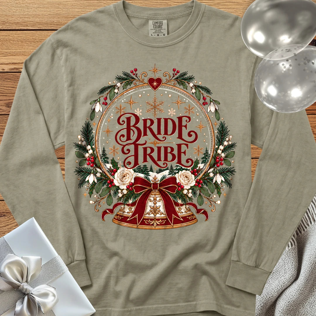 Bride Tribe - Premium Snowglobe Wedding Long Sleeve T-Shirt - Sandstone