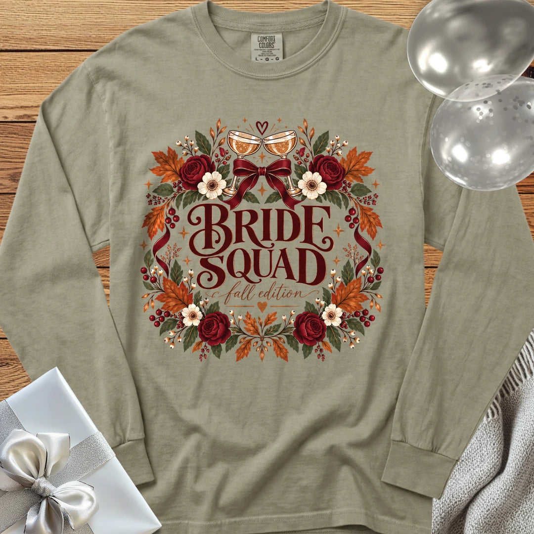 Bride Squad, Fall Edition - Premium Wedding Long Sleeve T-Shirt - Sandstone