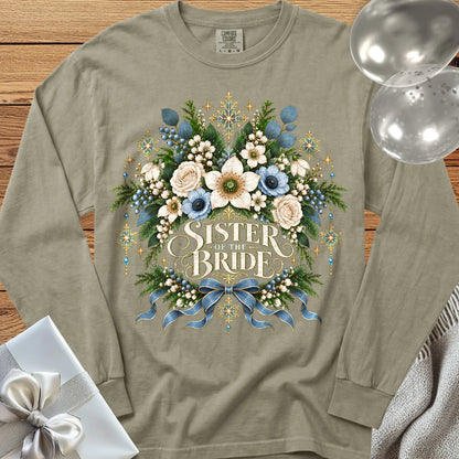 Sister of the Bride - Premium Winter Botanical Wedding Long Sleeve T-Shirt - Sandstone