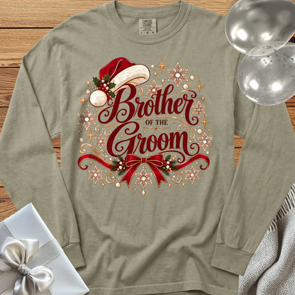 Brother of the Groom - Premium Christmas Long Sleeve Wedding T-Shirt - Sandstone