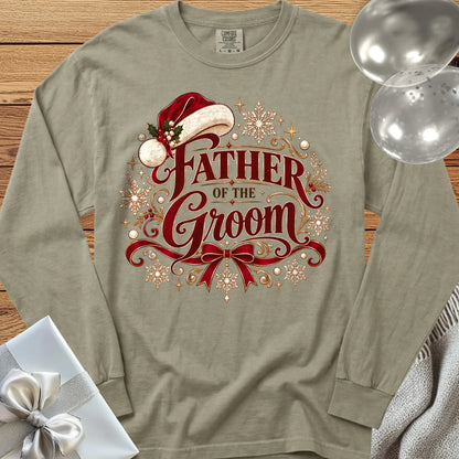 Father of the Groom - Premium Christmas Long Sleeve Wedding T-Shirt - Sandstone
