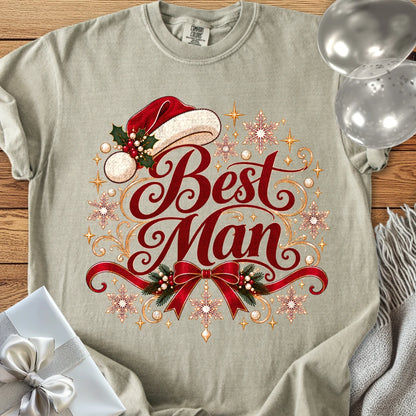 Best Man - Premium Christmas Wedding T-Shirt - Sandstone