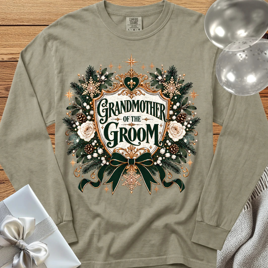 Grandmother of the Groom - Premium Winter Heirloom Wedding Long Sleeve T-Shirt - Sandstone