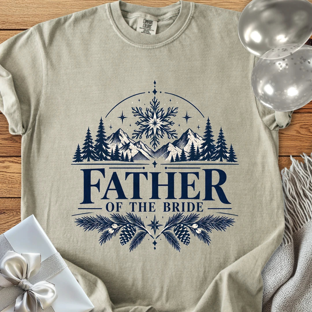 Father of the Bride - Premium Winter Peaks Wedding T-Shirt - Sandstone