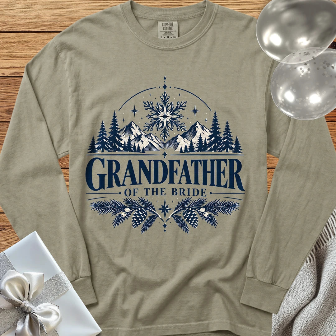 Grandfather of the Bride - Premium Winter Peaks Wedding Long Sleeve T-Shirt - Sandstone