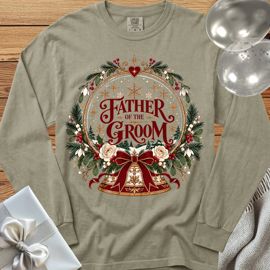 Father of the Groom - Premium Snowglobe Wedding Long Sleeve T-Shirt - Sandstone