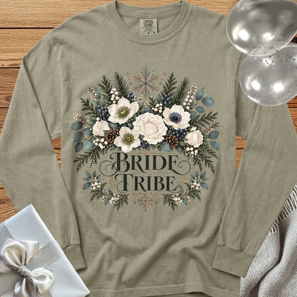Bride Tribe - Premium Winter Bouquet Wedding Long Sleeve T-Shirt - Sandstone
