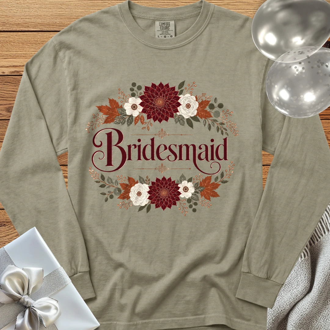 Bridesmaid - Premium Wedding Long Sleeve T-Shirt - Sandstone