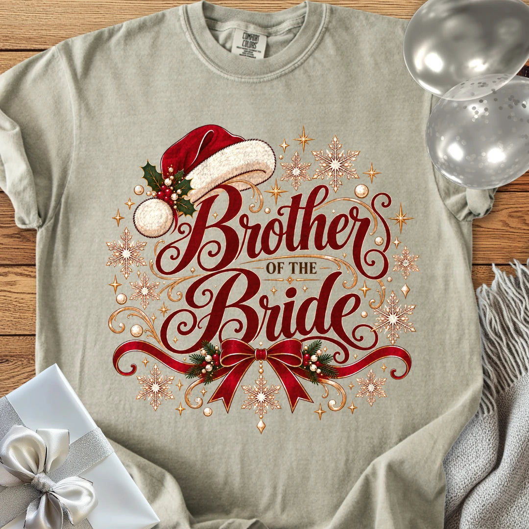 Brother of the Bride - Premium Christmas Wedding T-Shirt - Sandstone