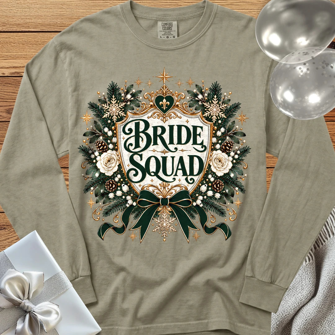 Bride Squad - Premium Winter Heirloom Wedding Long Sleeve T-Shirt - Sandstone