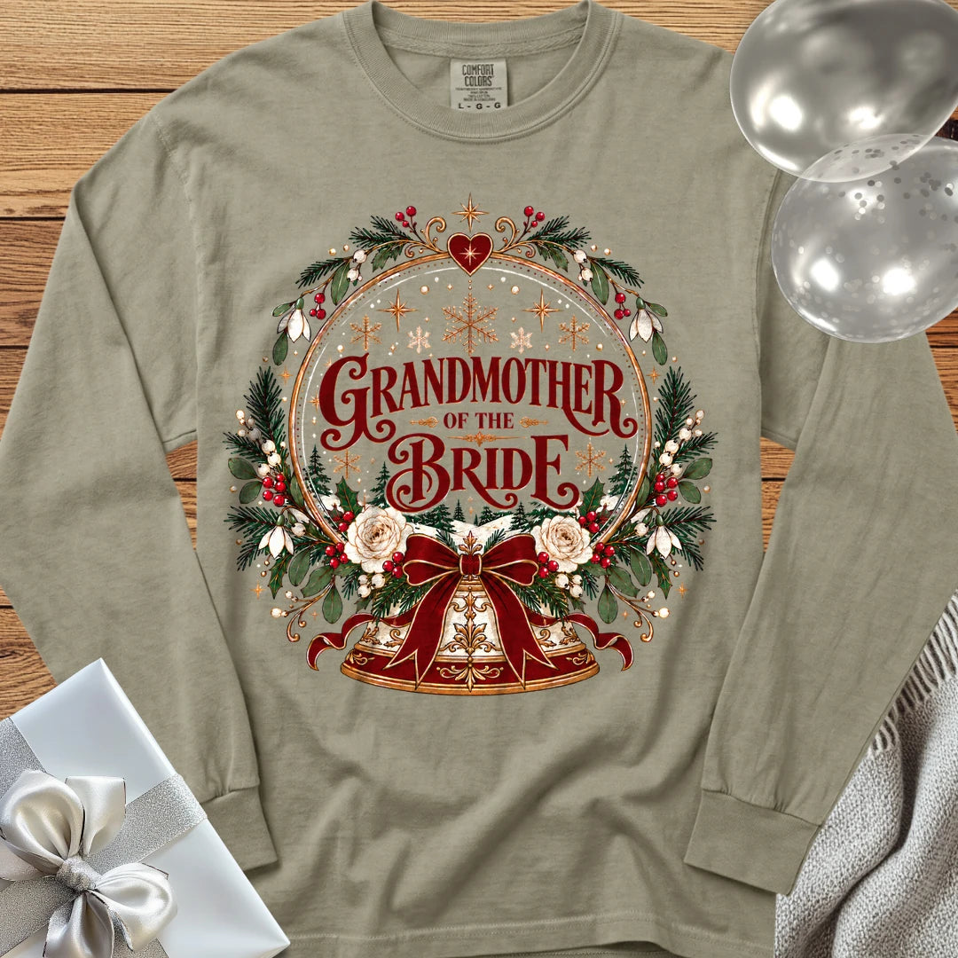 Grandmother of the Bride - Premium Snowglobe Wedding Long Sleeve T-Shirt - Sandstone
