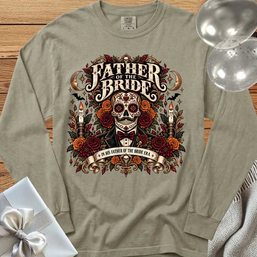 Father of the Bride, In His Father of the Bride Era - Premium Halloween Wedding Long Sleeve T-Shirt - Sandstone