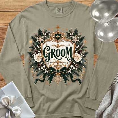 Groom - Premium Winter Heirloom Wedding Long Sleeve T-Shirt - Sandstone