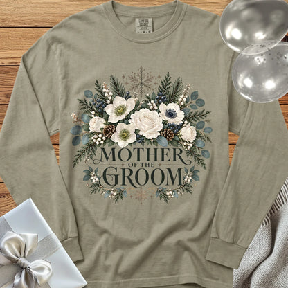 Mother of the Groom - Premium Winter Bouquet Wedding Long Sleeve T-Shirt - Sandstone