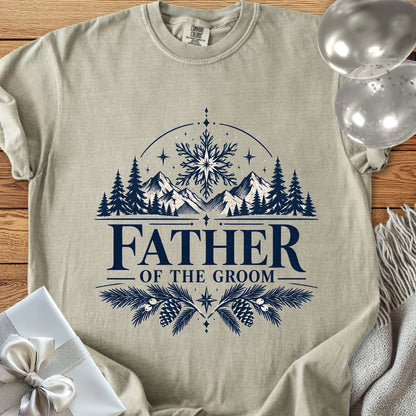 Father of the Groom - Premium Winter Peaks Wedding T-Shirt - Sandstone