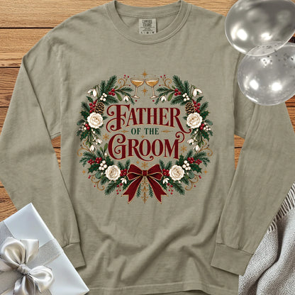 Father of the Groom - Premium Winter Crest Wedding Long Sleeve T-Shirt - Sandstone