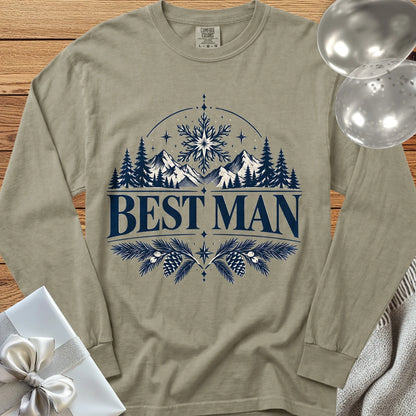 Best Man - Premium Winter Peaks Wedding Long Sleeve T-Shirt - Sandstone