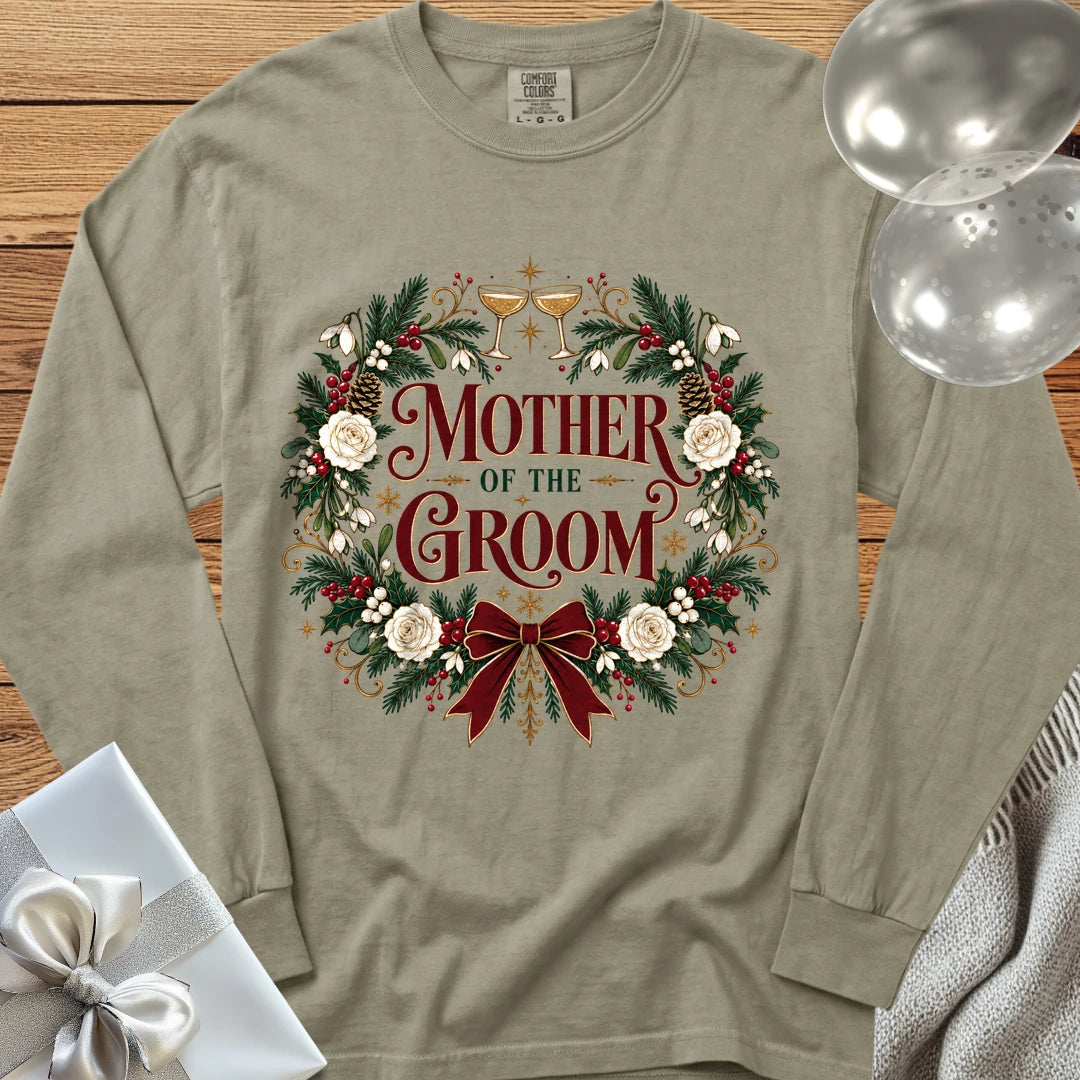 Mother of the Groom - Premium Winter Crest Wedding Long Sleeve T-Shirt - Sandstone
