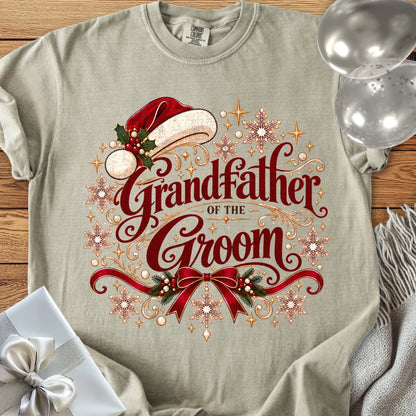Grandfather of the Groom - Premium Christmas Wedding T-Shirt - Sandstone
