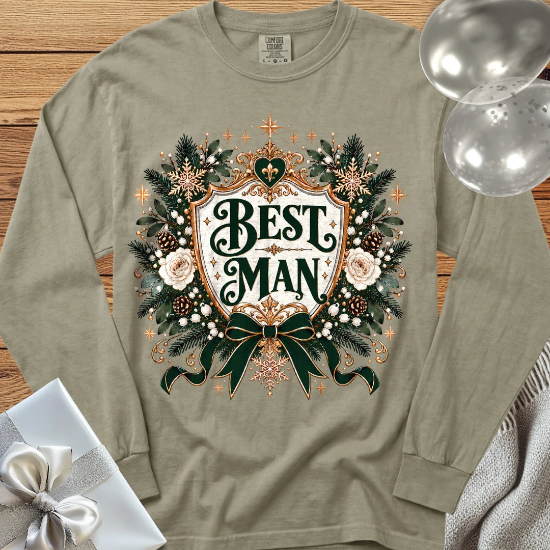 Best Man - Premium Winter Heirloom Wedding Long Sleeve T-Shirt - Sandstone