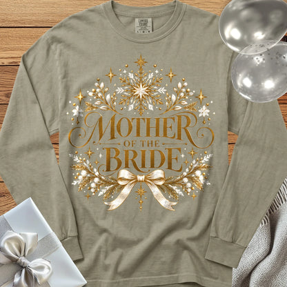 Mother of the Bride - Premium Winter Sparkle Wedding Long Sleeve T-Shirt - Sandstone
