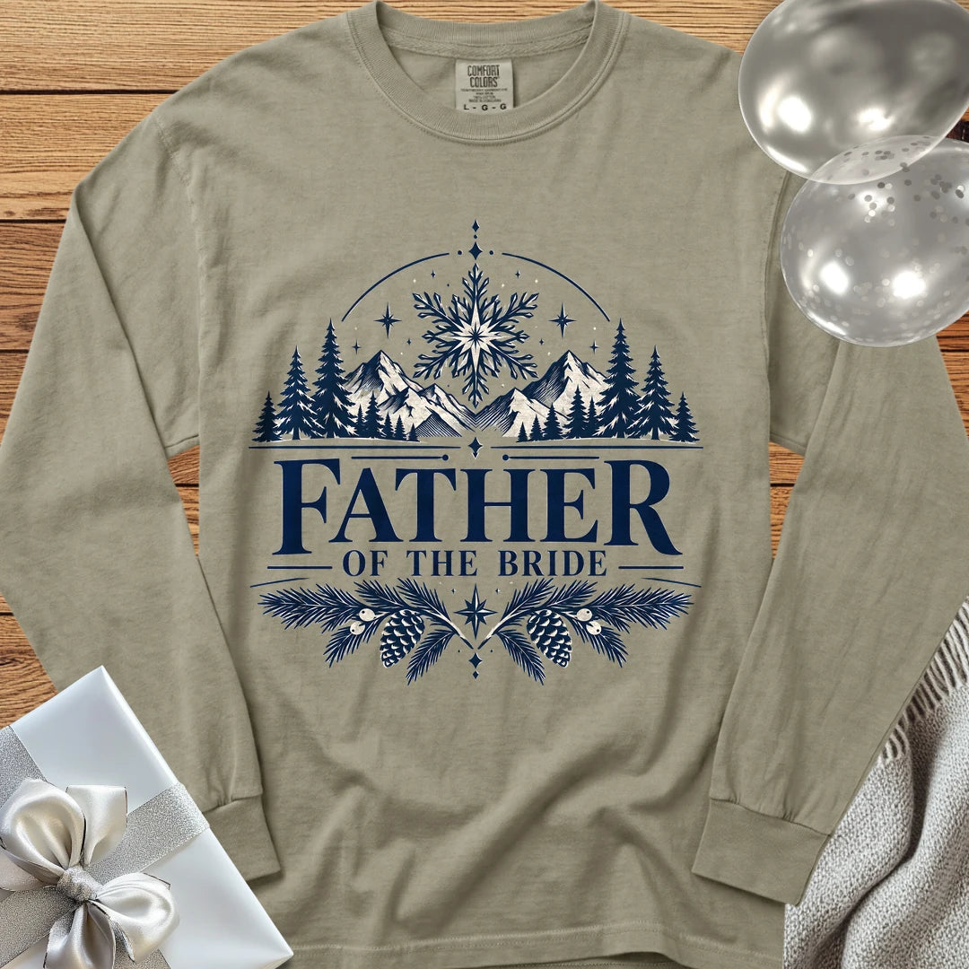 Father of the Bride - Premium Winter Peaks Wedding Long Sleeve T-Shirt - Sandstone